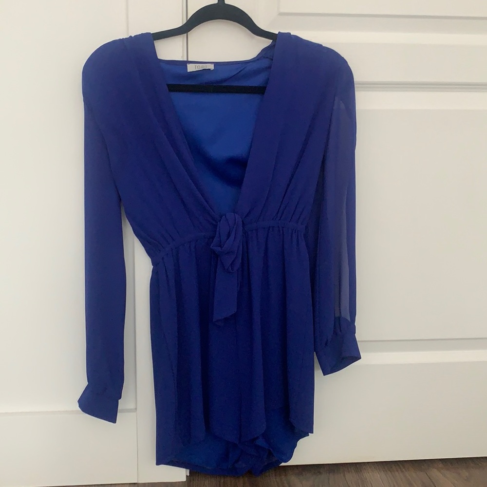 TOBI Chiffon Royal Blue Romper